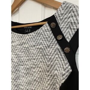 NEW Kate and‎ Lily Sheath Dress Herringbone Tweed Color Block Cap Sleeve L 14